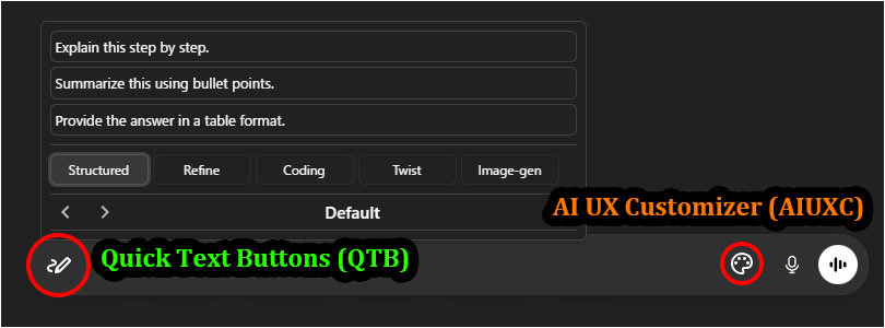 Quick Text Buttons Showcase Image